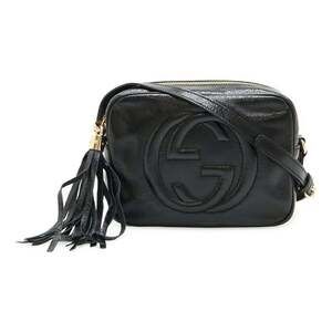 GUCCI Black Leather Pochette Shoulder Bag
